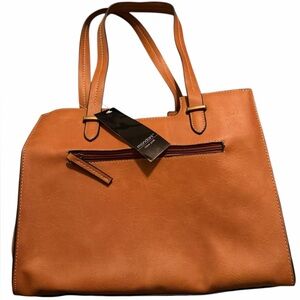 Mondani New York Carrie Tote Bag – Cognac Faux Leather – NWT – MSRP $88